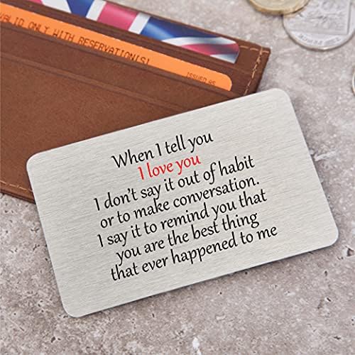Sentimental Keepsake When I Tell You I Love You Metal Wallet Card Valentine's Gift