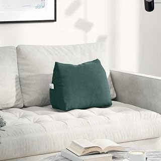 Back Cushion Dark Green 45x20x35cm Corduroy Fabric Wedge Cushion for Bed and Sofa, Lumbar Cushion, Reading Cushion, Beach Cushion, Reading Pillow Large