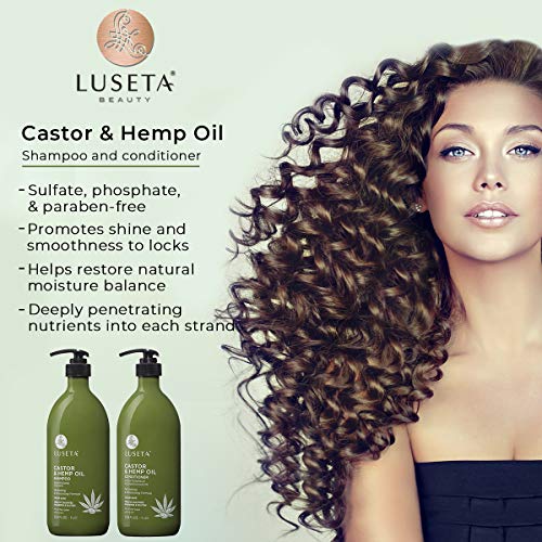 Luseta Castor & Hemp Oil Shampoo For Hair Growth, Hair Loss/Repair, Thickens & Enriches Thinning 33.8Oz #TOP2