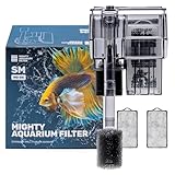 Mighty Aquarium Hang On Back Filter - Aquarium HOB Filter - Adjustable Fish Tank Filter - Aquarium Filters - Nano Aquarium Filter - Fish Aquarium Filter - Hang On Back Aquarium Filter (2-5 Gallons)