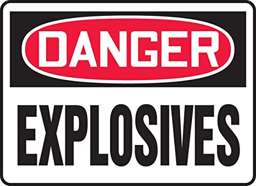 Panneau de danger explosives en Aluma-Lite Accuform 10 x 14 po