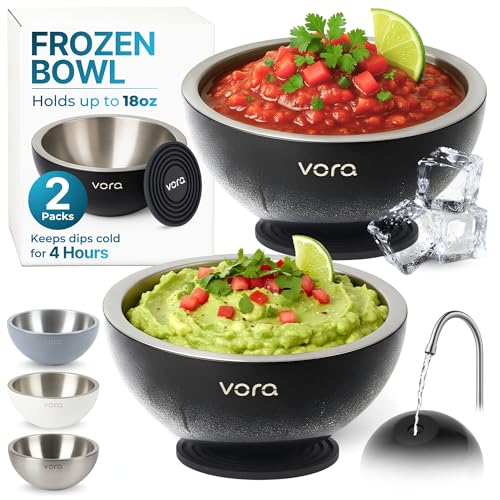 Vora 18oz Dip Chiller Bowl | 2 Pack Black Stainless