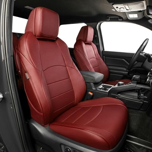 EKR 4runner Seat Covers Full Set (5 Seats) 2010-2024 Car Seat Cover for Toyota 4 Runner Waterproof Leather Seat Covers for Cars SUV Automotive Seat Covers Car Seat Protector(Burgundy)