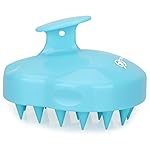 FREATECH Massager Shampoo Brush with Soft Silicone Bristles for Scalp Care, Shower Hair Scalp Scrubber Exfoliator for Dandruff Removal and Hair Growth, Wet & Dry for Men, Women and Kids, Light Blue