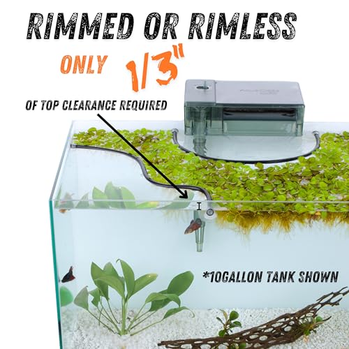 Image of Smallest Floating Plant Barrier for Nano Tanks (<10gal); Uses Capillary Action to Cling to Glass; No Suction Cups; Auto Adjust to Any Water Level; Thin Tubing; Bends into Any Shape (Clear Combo)