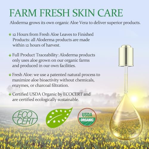 aloderma organic aloe vera gel for face amp body 96 pure aloe gel made within 12 hours of harvest ideal for skin scalp amp hair hydration calming moisturizer for soothing after sun care 705oz