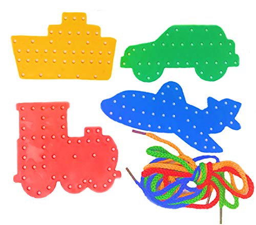 Kids B Crafty Toddler Travel Toys Fine Motor Skills 4 Transport Threading Lacing Shapes