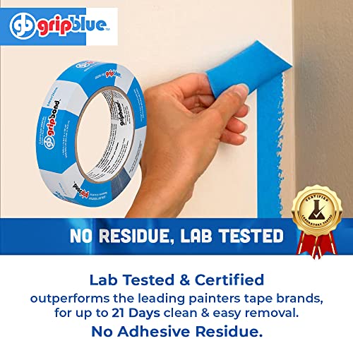 Image of Professional-Grade Blue Painters Tape 1 Inch Wide, 1 Roll | 0.94 in x 60 yd, Clean Removal, Easy Hand Tear, Multi-Surface Masking Tape for Indoor and Outdoor Use, UV Resistant