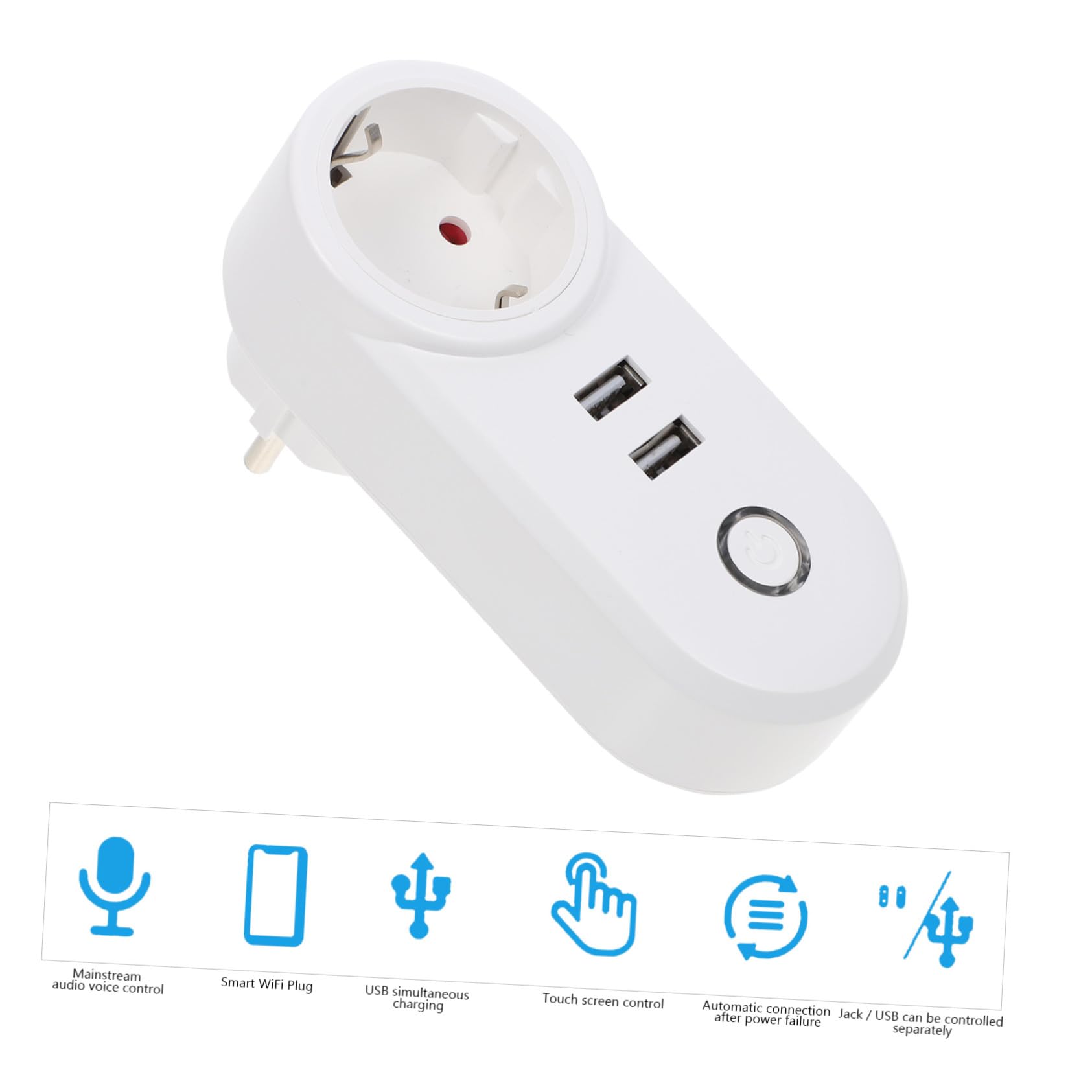 Enchufe Inteligente Wifi con Doble USB Alta Durabilidad Control Móvil Remoto para Hogar Compatible Diseño Estable y Práctico