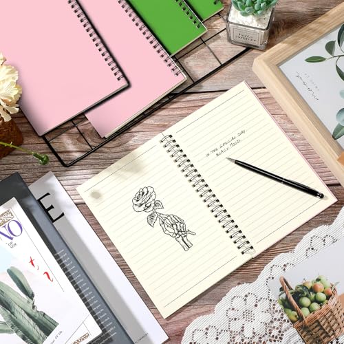 Image of Yahenda 18 Pcs Spiral Notebooks,1 Subject,Wide Ruled, Pink,Light Green