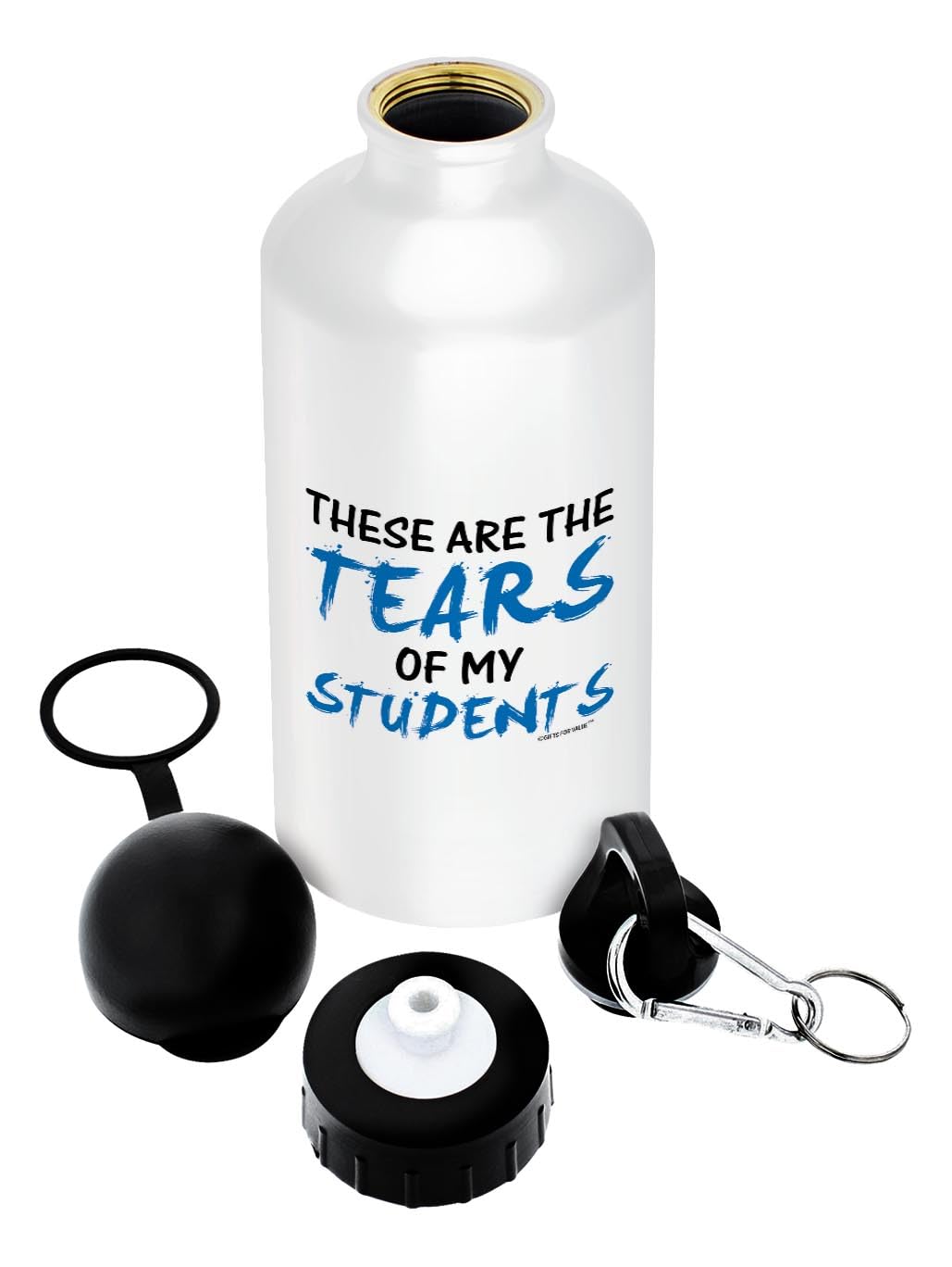 ThisWear Teacher Nutritional Label Water Bottle - 20 Oz Aluminum, With Cap & Sport Top