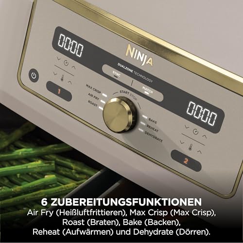 Ninja Dual Zone Digital Air Fryer, 2 Schubladen, 6-in-1, Heißluftfritteuse – Ansicht 5