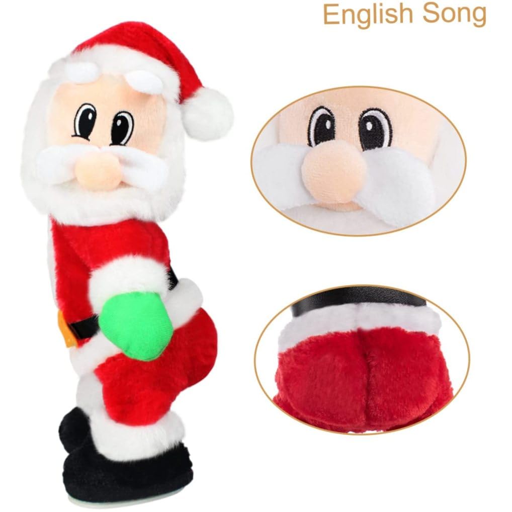 Figura Musicale Natalizia Animata con Babbo Natale