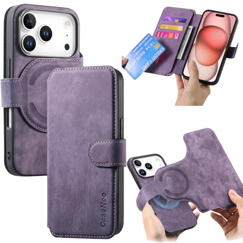 Étui portefeuille iPhone 17 Pro en cuir synthétique style rétro chic