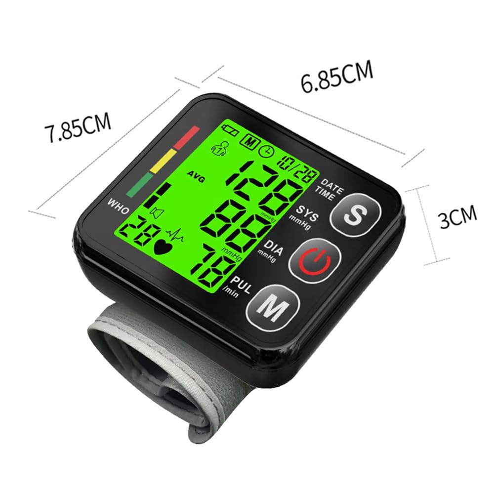 Tensiometro de Muñeca, Tensiómetro Digital Medidor Tension Arterial Presion Monitor automático de presión Gran Pantalla Memoria 2 * 99 Medición Precisa Aparato Tension Arterial