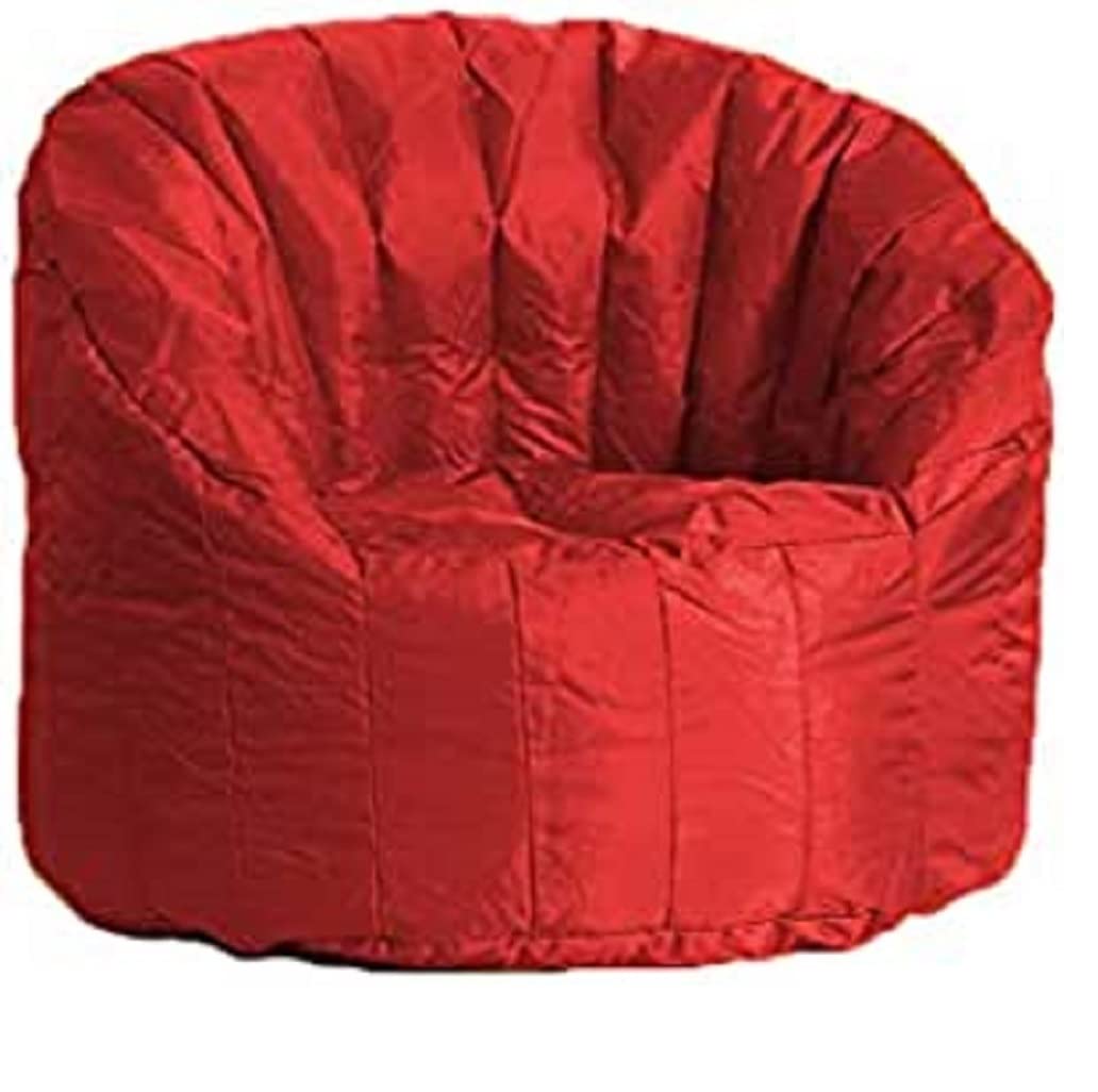 Dmora Fauteuil rond rembourré, couleur rouge, Dimensions 80 x 80 x 80 cm