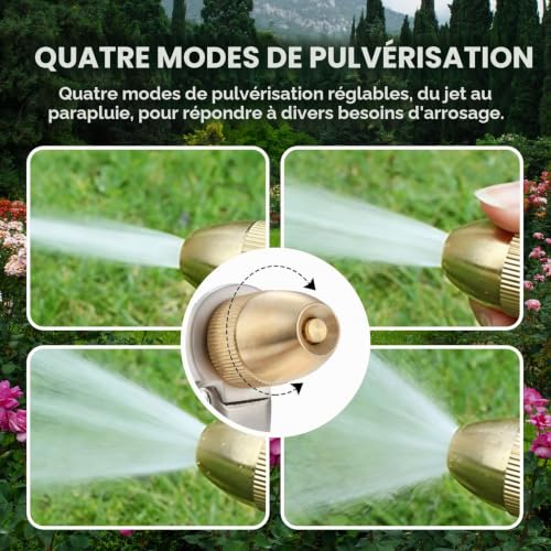 Pistolet Pulvérisateur en Métal – Pistolet d'Arrosage Robuste, Multiples Modes de Pulvérisation (Jet Dirigé & Éventail), Raccord Rapide Étanche, pour Arrosage, Lavage Auto et Nettoyage Extérieur – vue 5