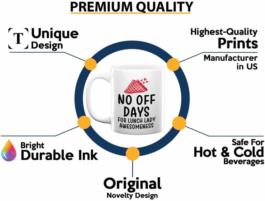 Lunch Lady Coffee Mug 11oz White - No Off Days - Cafetaria Lunch lady High school serving food student image 2