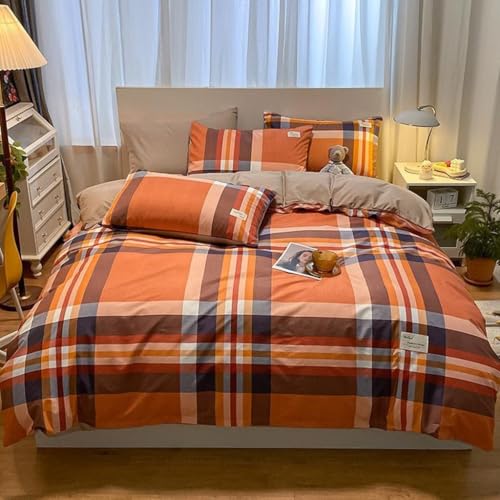 GGYTMQL 4 Piezas Juego de Ropa de Cama Capacidad de Microfibra de Microfibra Cubierta Cubas de Almohadas de sábana de Cama Soft Style Double Divet Cubierta Set de Cama Reversible