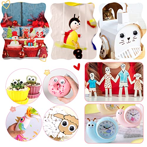 toaob 150pcs 1 inch plastic wiggle googly eyes self-adhesive black round sticker eyes diy arts crafts scrapbooking accessories