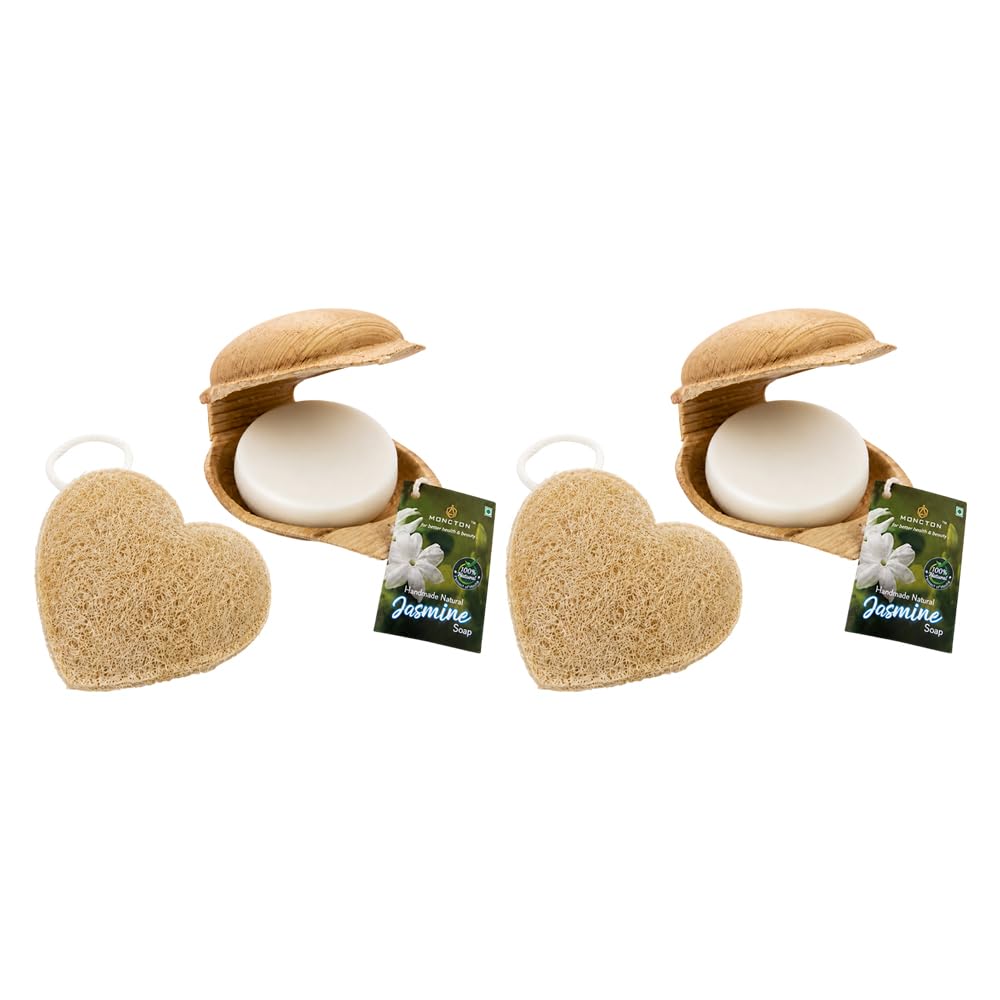 Handmade Jasmine Soap | 100% Pure Kerala Coconut Oil Bath Soap | Natural Floral Handmade Soap for Men & Women | Moisturizing, Refreshing, Gentle Cleansing for Soft Healthy Skin | 100 g Each | Pack of 2-image-47
