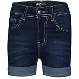 Zwei Taschen auf der vorderen & Rückseite, Knopf Verschluss Reißverschluss Fliege, Gürtelschlaufen zerrissen Mode weich, Dehnbar & Komfortabel Material.