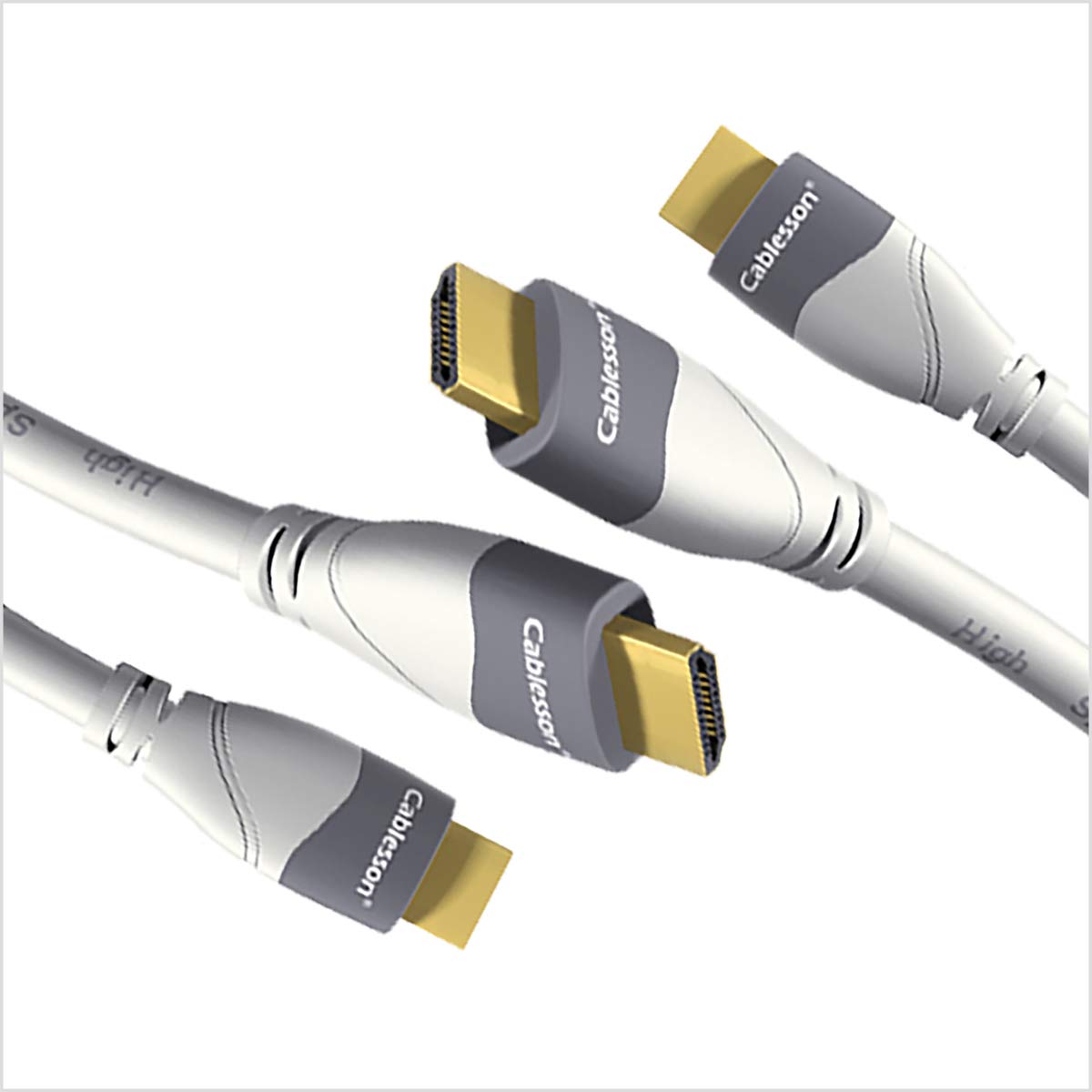 Cablesson Mackuna 3m (2 Pack) - HDMI Cable 2.0 18Gbps 4 K Ultra HD High Speed - For Apple Fire TV, TV, Xbox, PlayStation, Arc, 4K UHD 2160P HD Video 1080P, 3D, Ethernet, PS3, PS4, PC