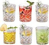 Tucorresi 6 PCS Vasos de Whisky - 300ML Vasos de Cristal, Regalos para Hombre, 11 onzas para beber escocés, bourbon,...