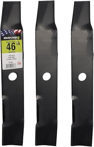 Maxpower 561288B - Juego de 3 cuchillas para corte Murray de 46 pulgadas, sustituye a 456631E701