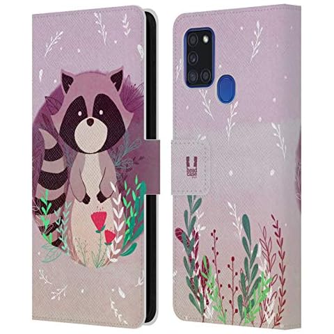 Head Case Designs Waschbär Tiere des Waldes Leder Brieftaschen Handyhülle Hülle Huelle Cover