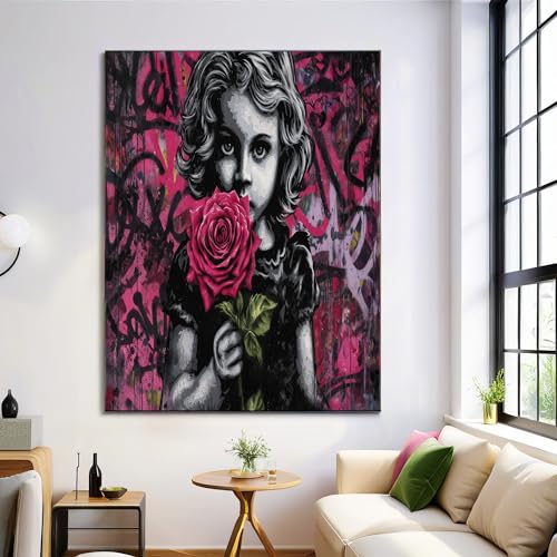 Lienzos decorativos modernos de 80x120cm y cuadros de pared tipo grafiti para salón