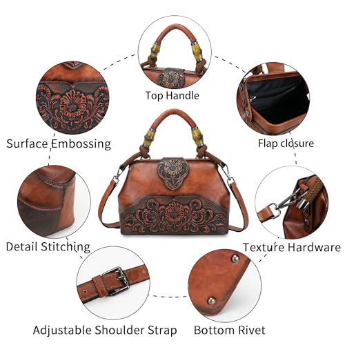 Bolso Satchel Mujer Medium Tote Marrón miniatura 4