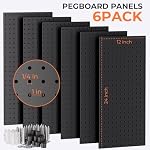 INCLY 48x36 Inch Metal Peg Board Kit with 1/4" Pegboard Hooks Accessories, 6PCS Peg Board Panels and 234PCS Black Pegboard Wall Organizer Tool Storage System for Garage Workbench Shed
