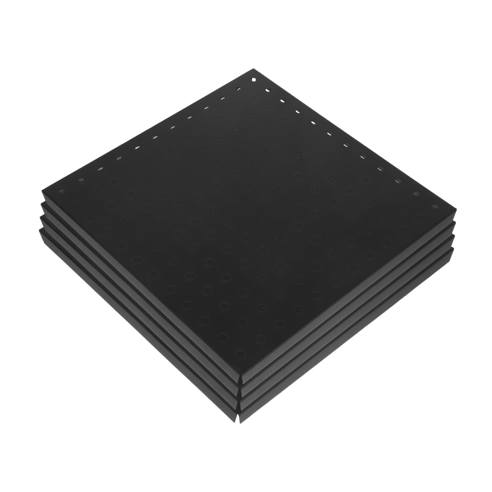 Cabilock 4 Piezas Paneles Perforados Resistentes para Organizar el Garaje Almacenamiento de Herramientas de Tablero Perforado para Pared de Garaje Color Negro Material Metálico Cuadrado