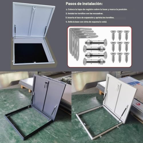Claraboya techo aluminio 45x45 tragaluz con tapa acceso emergencia 4