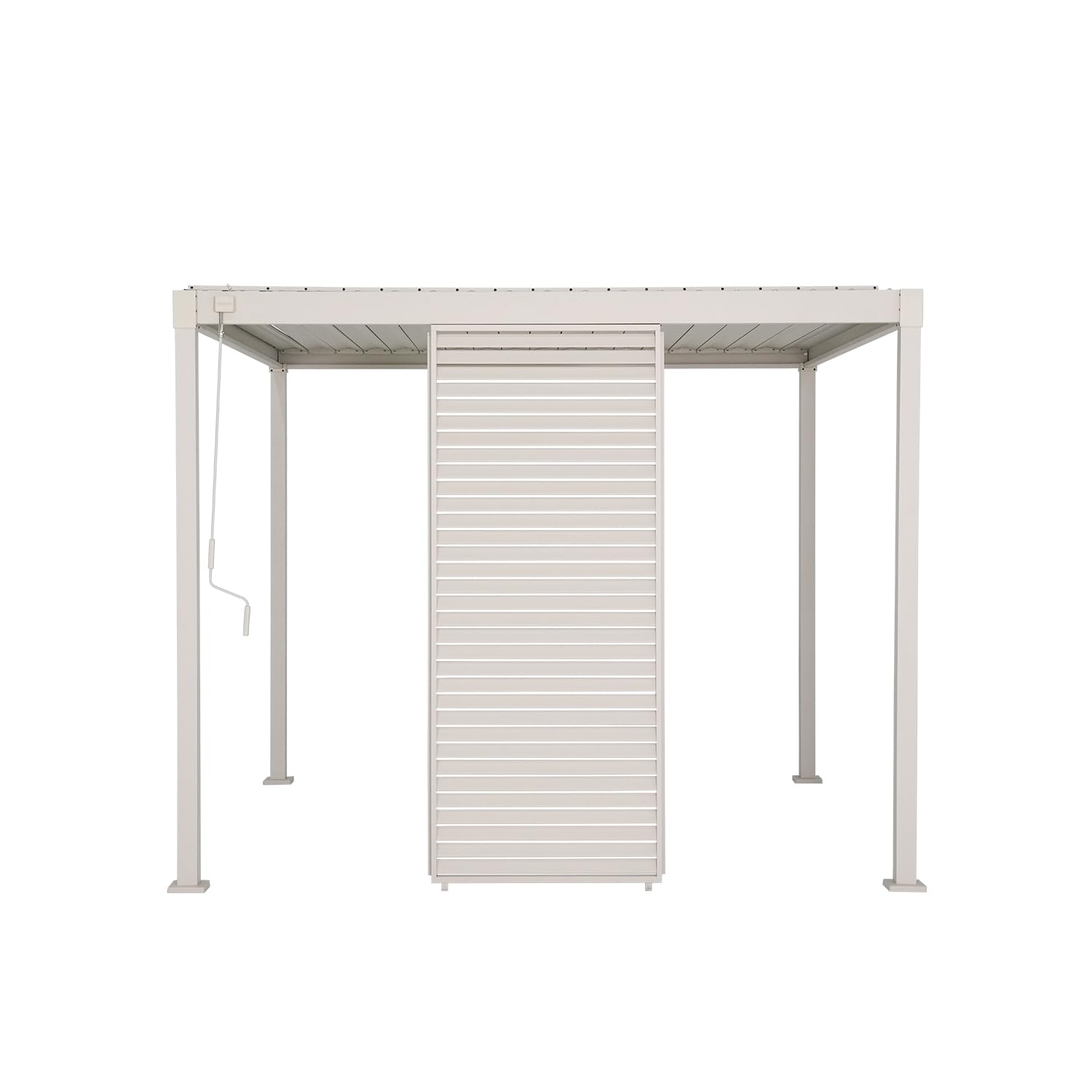 Accessory - Aluminum Fixed Shutter Wall 1/3 10' Side for 80/88 Series, Elegant Louvered Design for Optimal Privacy, Sunlight Control, Latte, not pergola