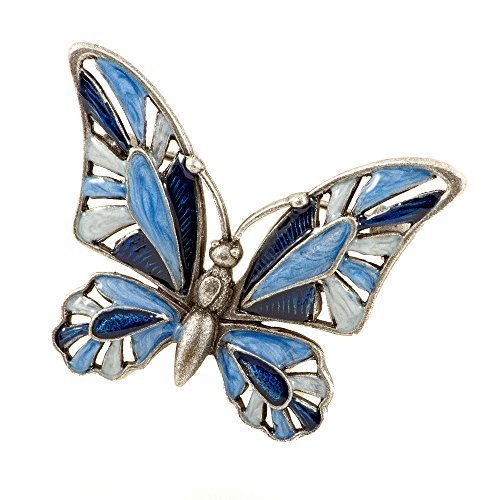 Exquis vintage en argent sterling et coquille d'ormeau papillon broche