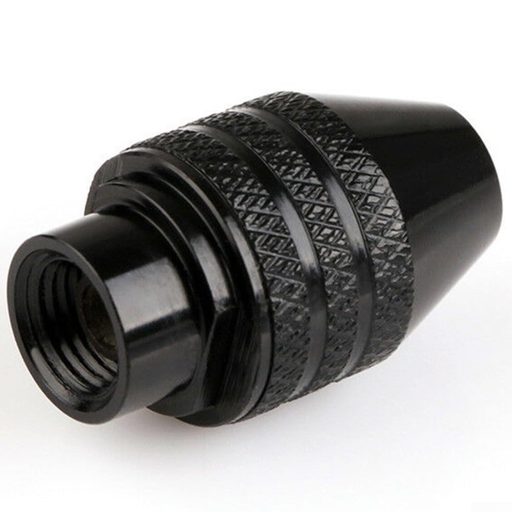 M8 x 0.75mm Keyless Drill Chuck for Rotary Tools, 0.3-3.2mm Capacity Quick Change 3-Jaw Holder, Rust-Proof Alloy with Knurled Grip