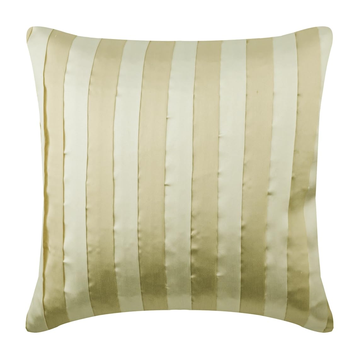 The HomeCentric Cream Throw Cushions Cover for Couch, Patchwork Cushions Cover, 40x40 cm (16x16 inch) Cushion Case, Square Satin Cushion case Modern, Striped Pillow Cover - Butterscotch โ image 1