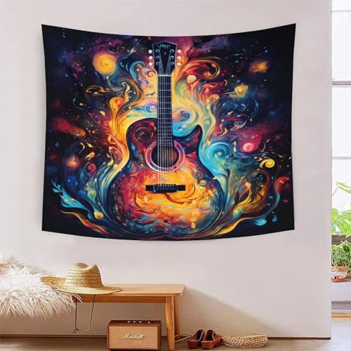 Tissu pour la chambre tapisserie guitare 3D décoration murale