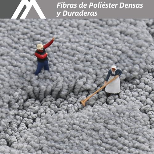 Miniatura 3 de Cosy Homeer Alfombra De Cocina Antideslizante Lavable, Set De 2 Unidades 61 X 90 Cm 61 X 152 Cm , Alfombra Para Pasillo Y Cocina, Ideal Para Sala De Estar, Gris
