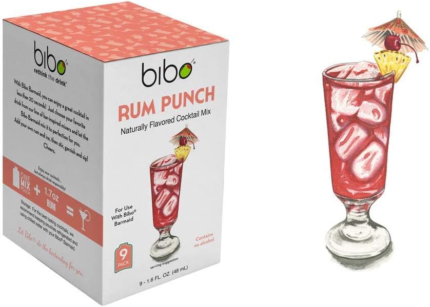 Bibo Rum Punch 18-Count Cocktail Mix Pouches