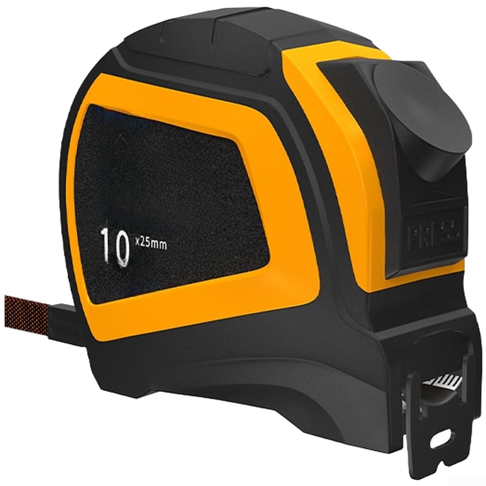 Cinta 10m Auto Bloqueo, para acero Nylon, Mango Goma Cinta 10m(Metric/Inch)