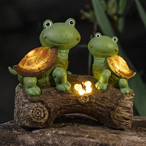 LA JOLIE MUSE 10' Garden Statue Turtles Figurine-Cute Frog Face...