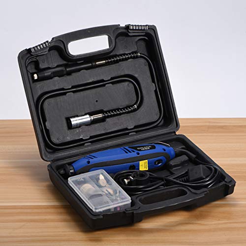 HOLIFE Rotary Tool Kit, 120PCS Rotary Accessory Kit with Variable Speed, Flexible Shaft, Multi-function for Craft, Wood Carving, Sanding