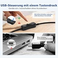 RUXELY USB A Stecker auf Buchse VerlängerungKabel mit Ein-/Ausschalter 0.3M – Ansicht 2