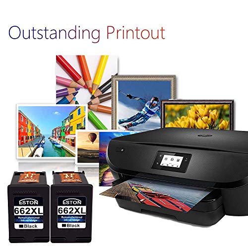 Eston 662Xl Black Remanufactured Replacement For Hp 662Xl 662 Xl Ink Cartridges Used For Hp Deskjet Ink Advantage 1015 1515 2515 2545 2645 3515 3545 4645 (2-Black) #TOP5