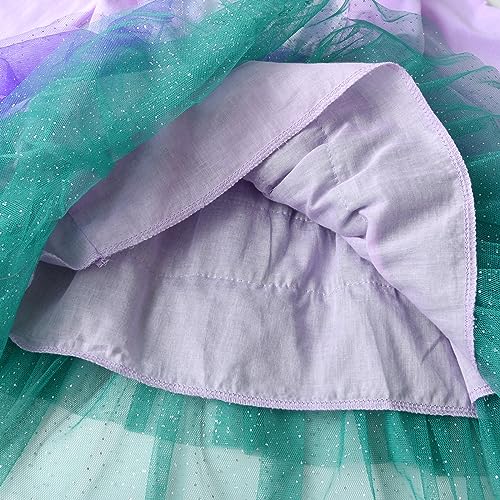 DXTON Girls Mermaid Summer Tutu Dress for Toddler Short Sleeve Party Dresses SH21184