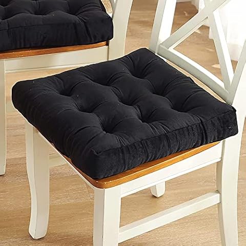GTYUNZP Solid Seat Pad for Dining Chairs Office Chairs Hardwood Floors,Square Seat Cushion,Soft Cozy Floor Pillow Thicken Velvet Chair Cushion Patio Chair Pad (Color : Black, Size : 40x40cm) Cover