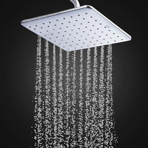 Image of Mila Dazzle Rain Shower| Chrome Finish Square Overhead Shower | 305 * 305mm Ceiling Mounted | ABS Body| Single Function Rainfall Shower for Broad Coverage & Water Efficiency| (Without Arm)
